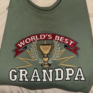 Vintage embroidered crew neck worlds best grandpa